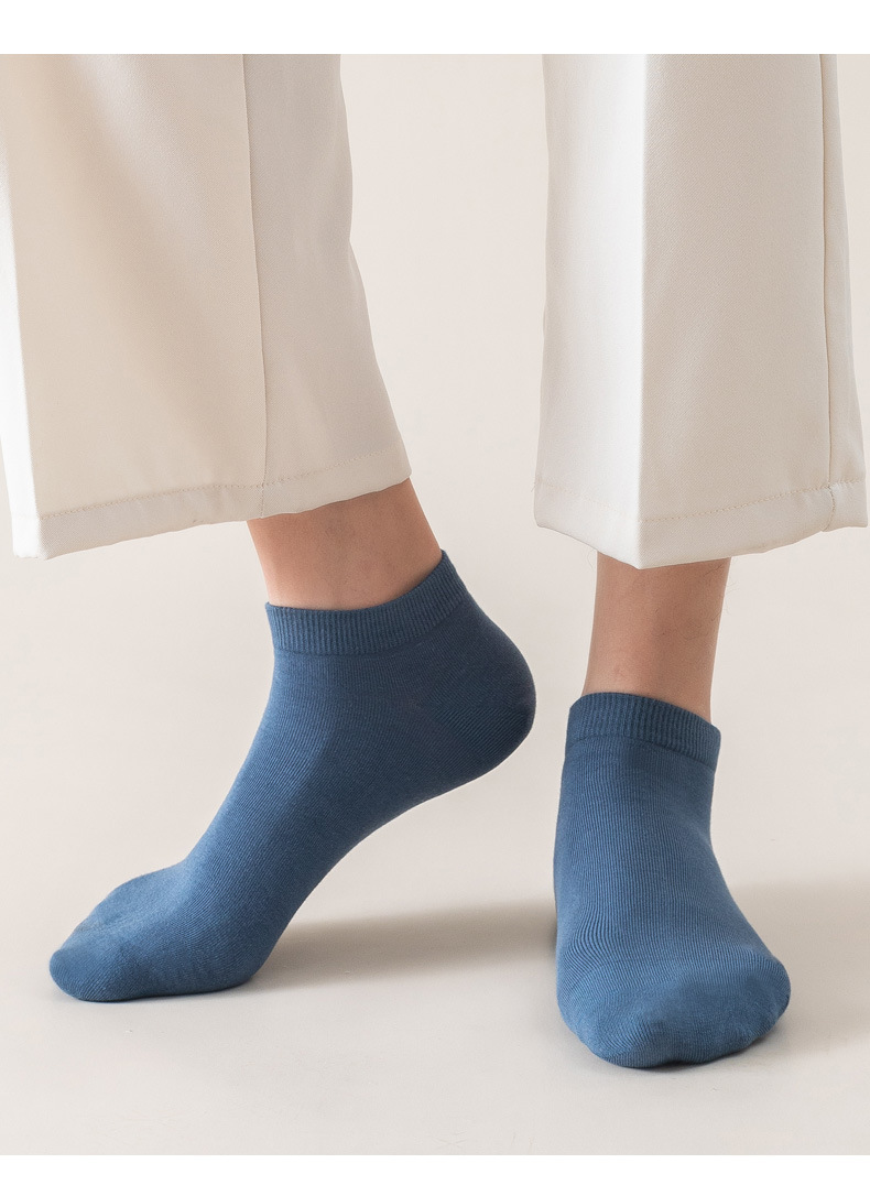 Xinchi calcetines de algodón de verano color sólido calcetines de estilo fino top bajo 100% algodón al por mayor transpirable sudor de algodón calcetines de barco para hombres pic 12