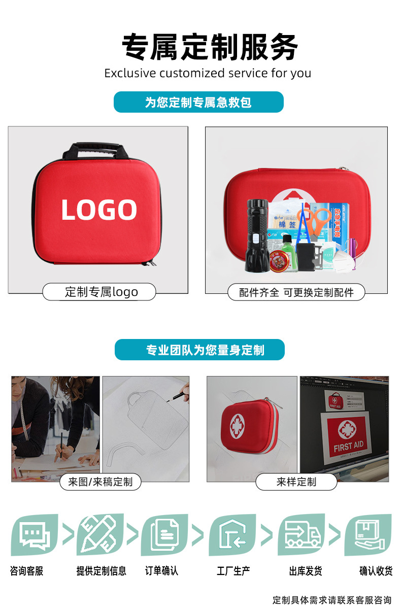 急救套装家用便携应急箱包户外手提EVA应急救援包车载急救应急包详情7