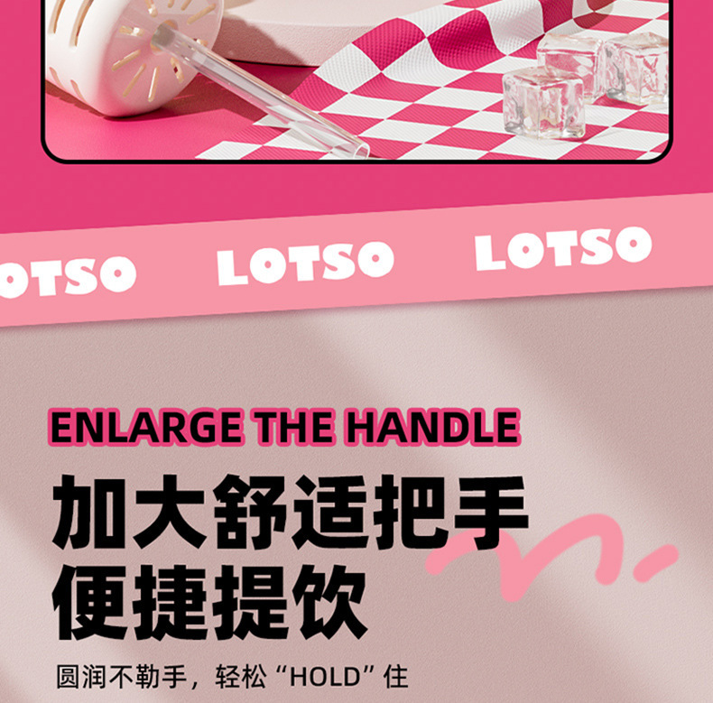 正版三眼怪塑料杯女生夏季高颜值吸管杯男女生带滤网便携带把水杯详情8