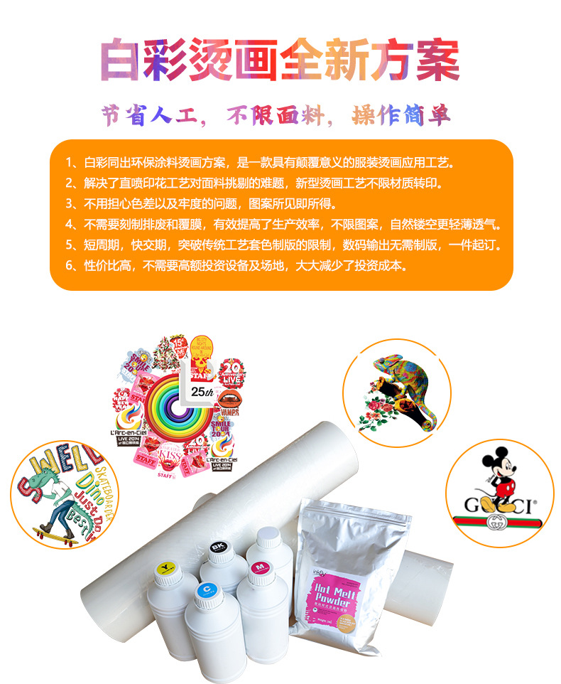 鑫飞扬烫画专用涂层均匀30cm/60cm冷热撕白墨烫画膜烫画打印膜详情2