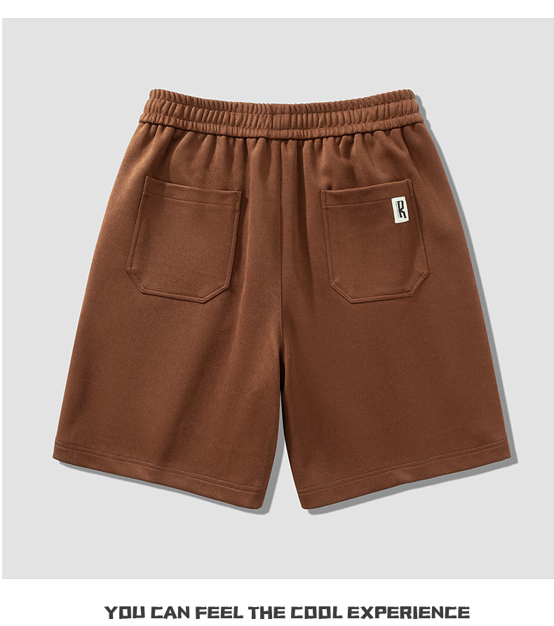 男士大码薄款冰丝短裤男加肥加大卫裤男外穿运动休闲沙滩裤子代发详情38