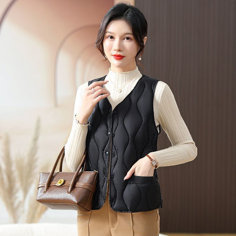 加绒加厚羊羔绒马甲女2022新款洋气马甲女保暖背心秋冬妈妈装坎肩详情2
