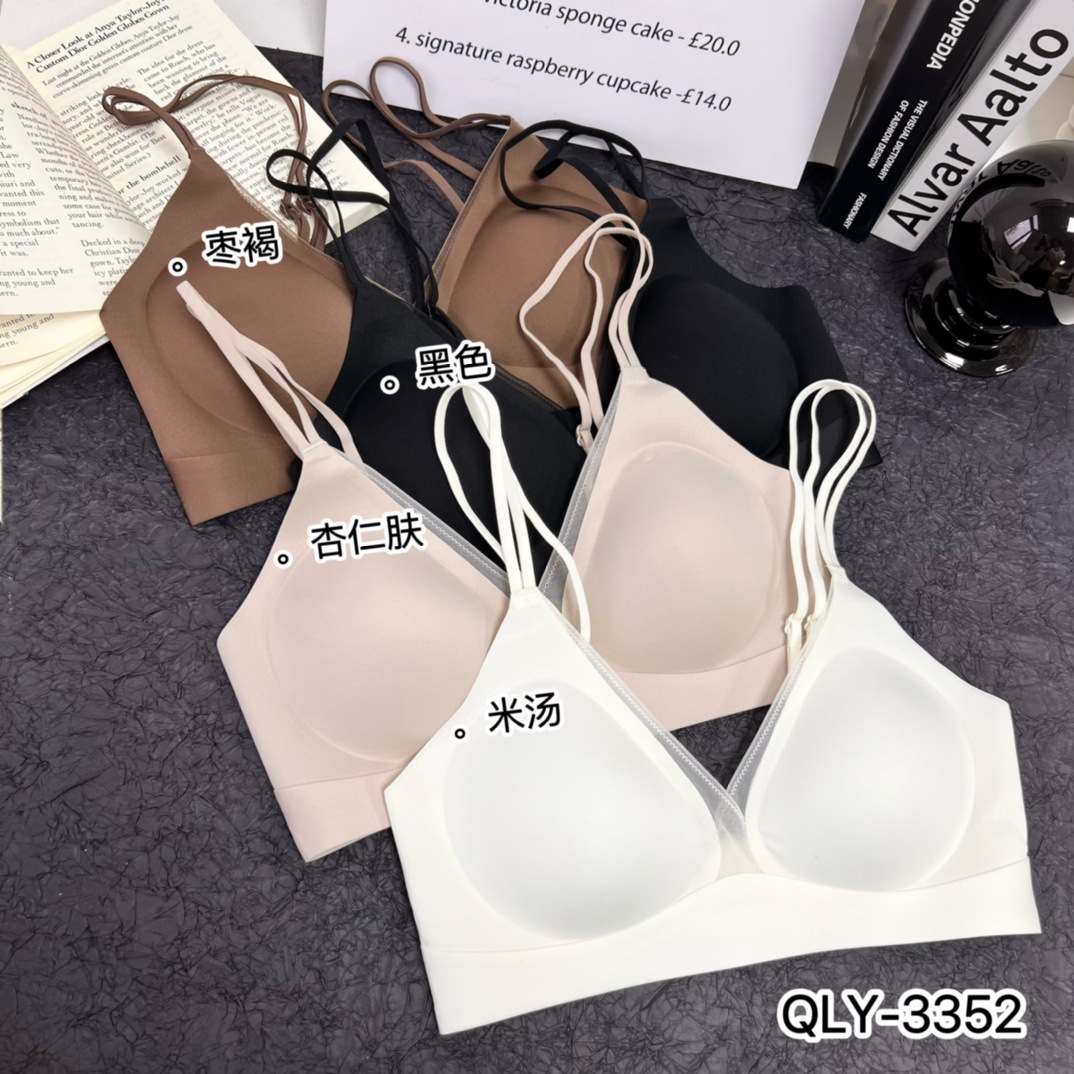 3352无钢圈轻奢感薄杯美背深V聚拢性感无痕提拉网纱简约内衣详情23