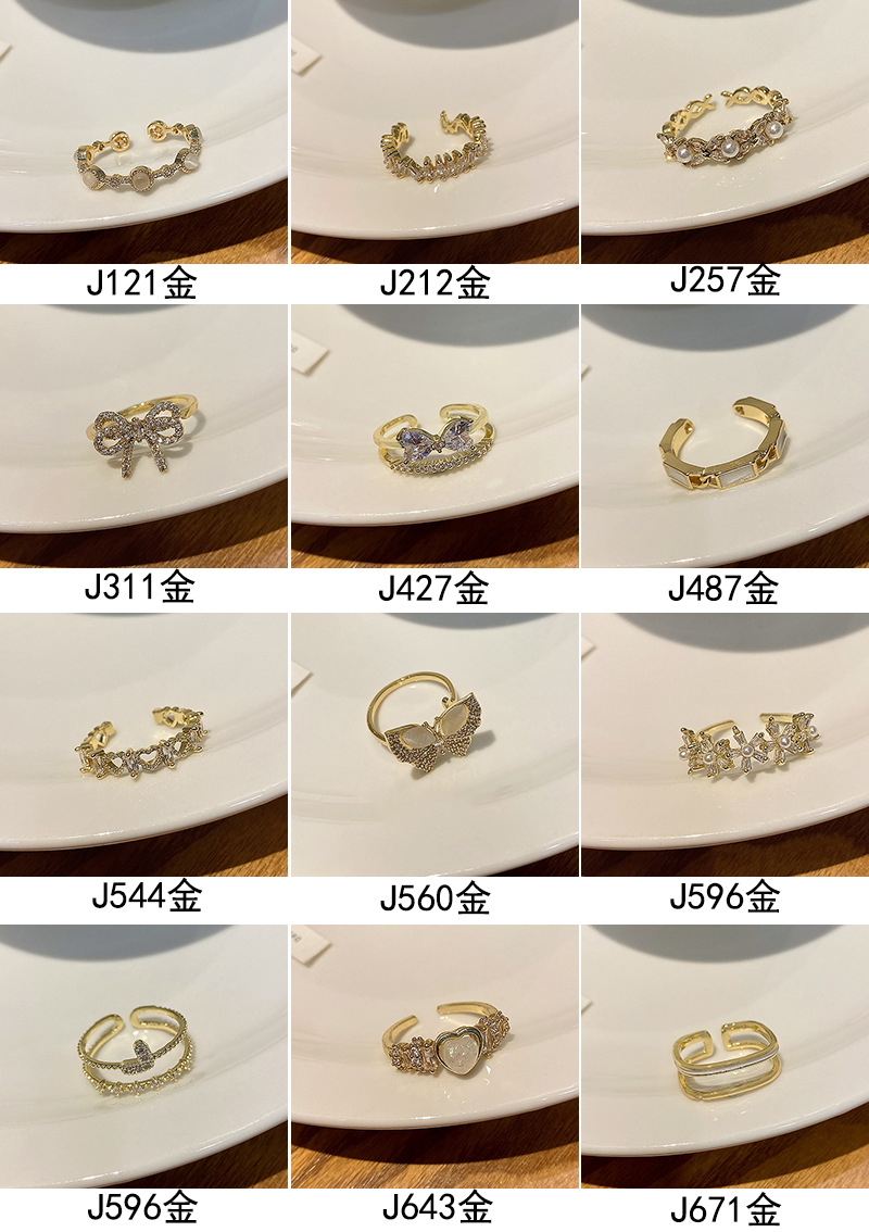 Korean high-end zircon pearl rings for women, retro, niche and light luxury open-top rings, ins style jewelry wholesale pic 13