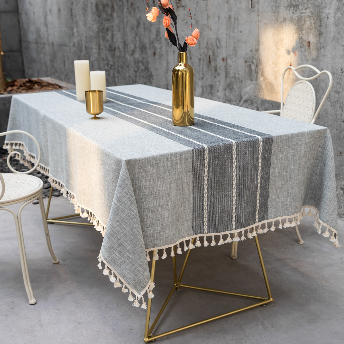 Cross-border home textile cotton and linen embroidered tablecloth, party dust-proof, Christmas festival, kitchen, banquet and gathering bestseller tablecloth pic 1