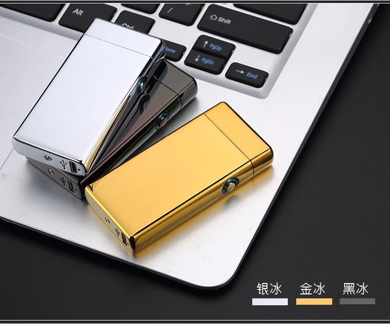 JL609立体浮雕充电打火机usb双弧脉冲打火机锌合金防风电子点烟器详情4