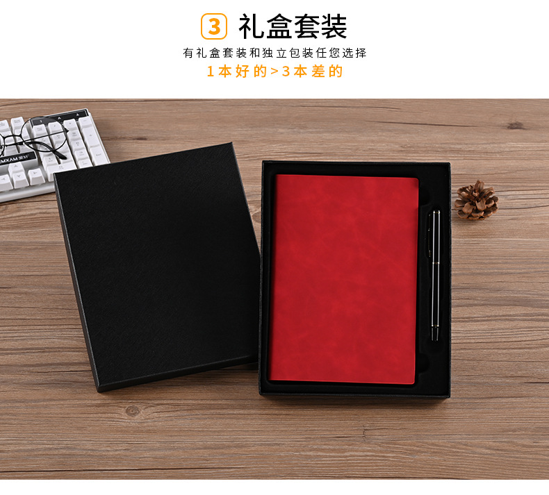 Customized A5 business office notebook, B5 sheepskin soft leather case notebook, and customized A6 planner with logo pic 8