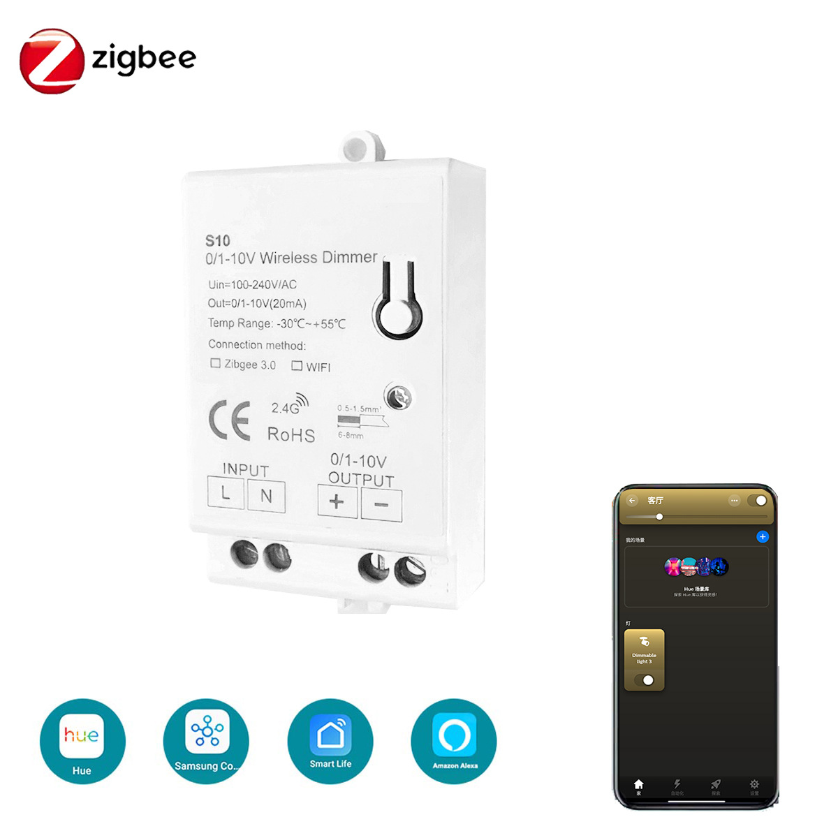 Tuya Graffiti Wifi/zigbee 0/1-10V dimming switch Smart Life APP Remote Control Control switch Smart Switch Smart Internet of Things Circuit Breaker pic 4