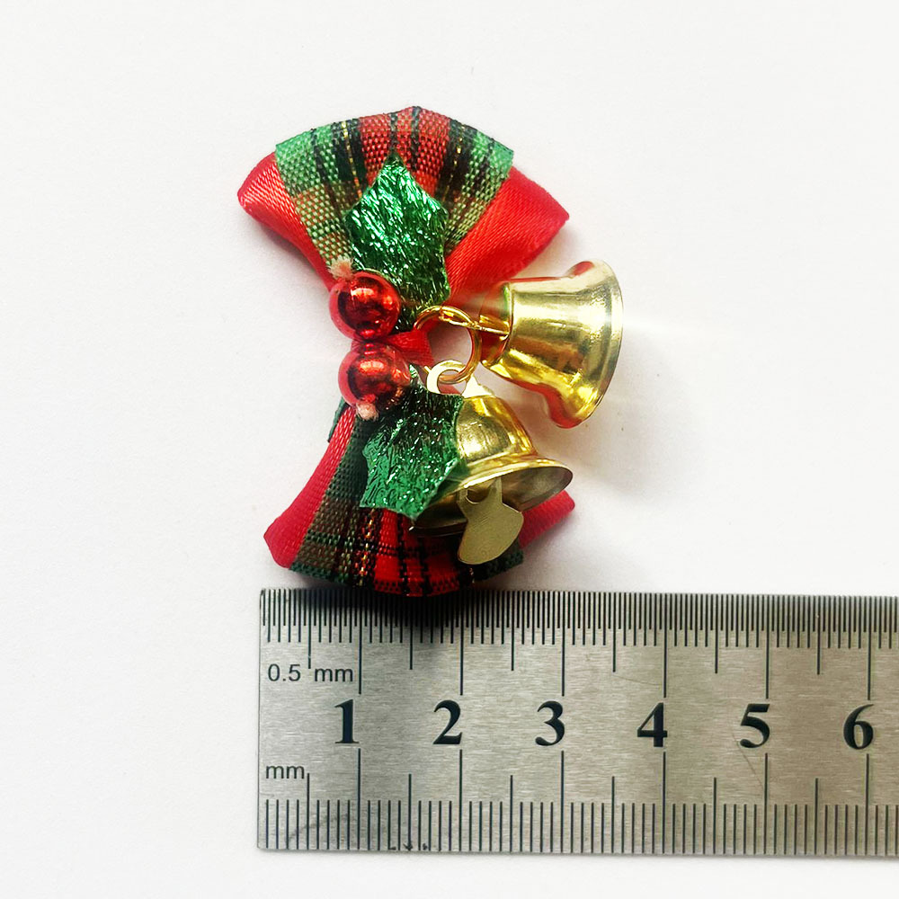 铃铛蝴蝶结圣诞装饰品圣诞树节日装扮圣诞节服装配饰花环diy挂件详情4