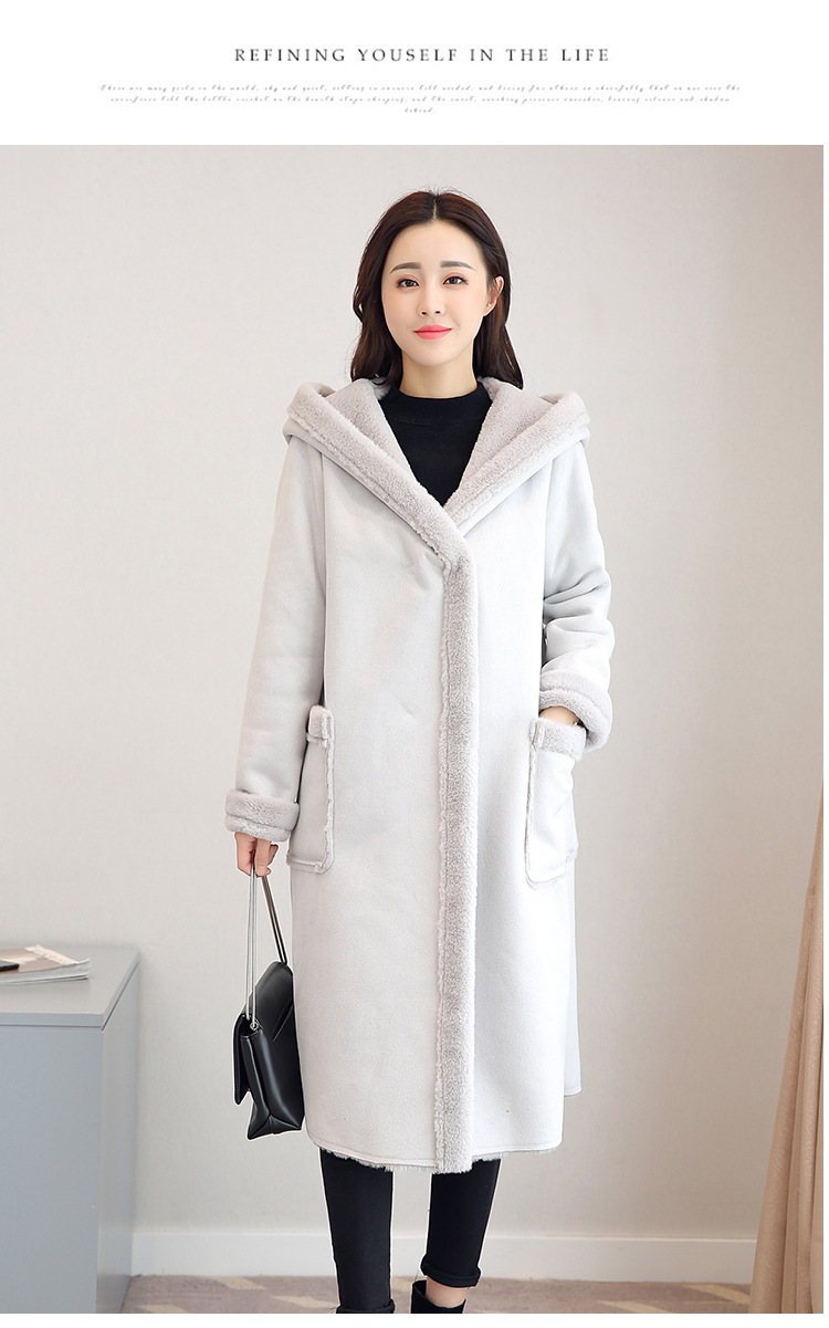 羊羔毛外套女中长款韩版冬季新款加绒加厚连帽鹿皮绒大衣详情14