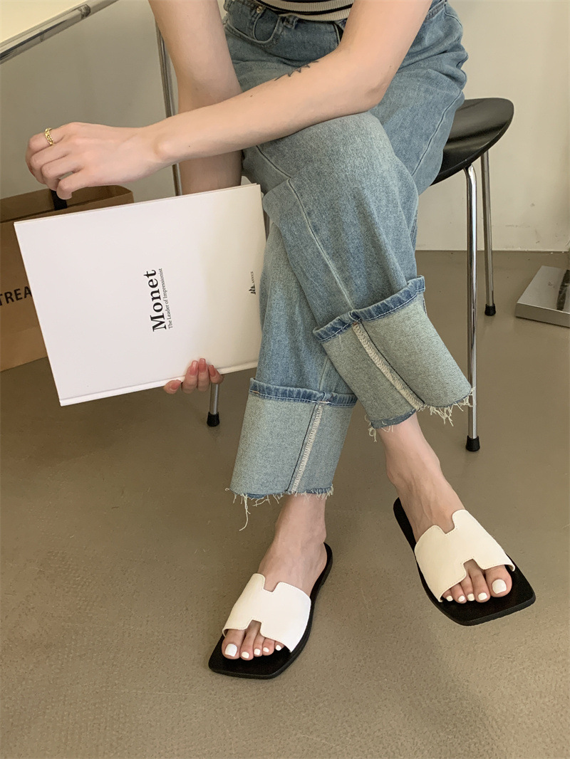 女士凉拖鞋外穿2024年夏季新款时尚百搭复古舒适平底防滑一字拖潮详情11
