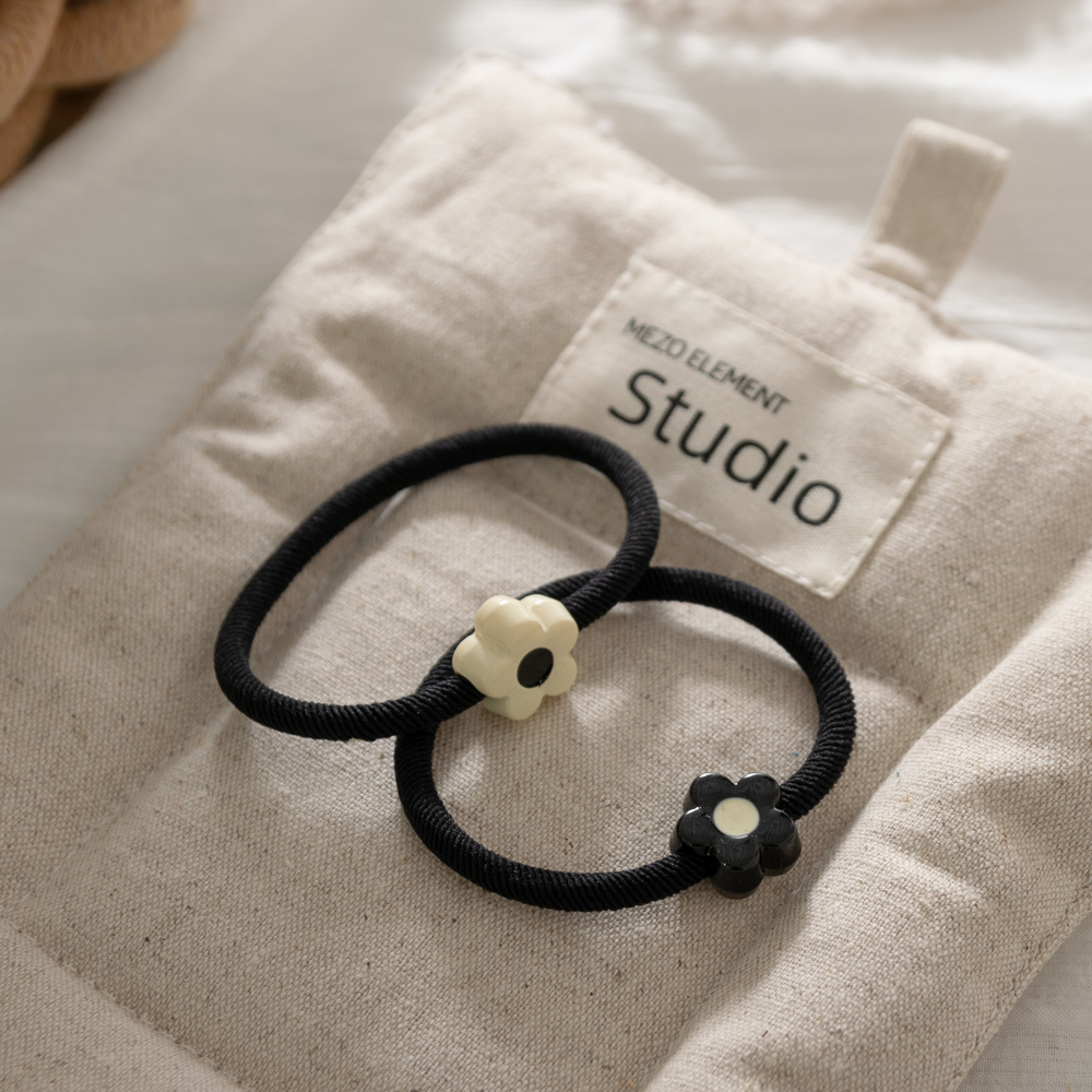 New style versatile smiling flower twill hair band, high-elasticity versatile leather band hair tie, bun hair tie and hair accessory pic 18