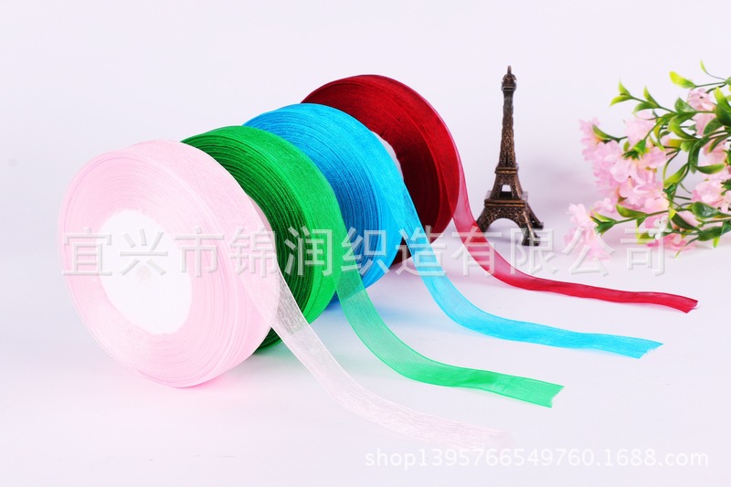 Jinrun 2cm ribbon wholesale decorative accessories, wedding flowers, packaging gift boxes, silk ribbons, colored ribbons, hair ties, snow gauze ribbons pic 7