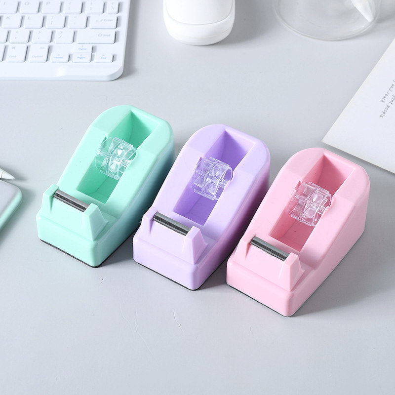 Factory direct supply of macaron-colored desktop small tape seat cross-border special color plastic office creative cutter pic 12