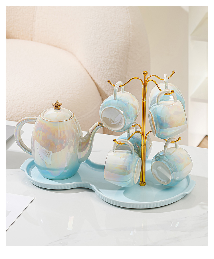 96N少女心陶瓷水杯家用套装客厅茶具杯子茶杯感轻奢乔迁结婚详情10