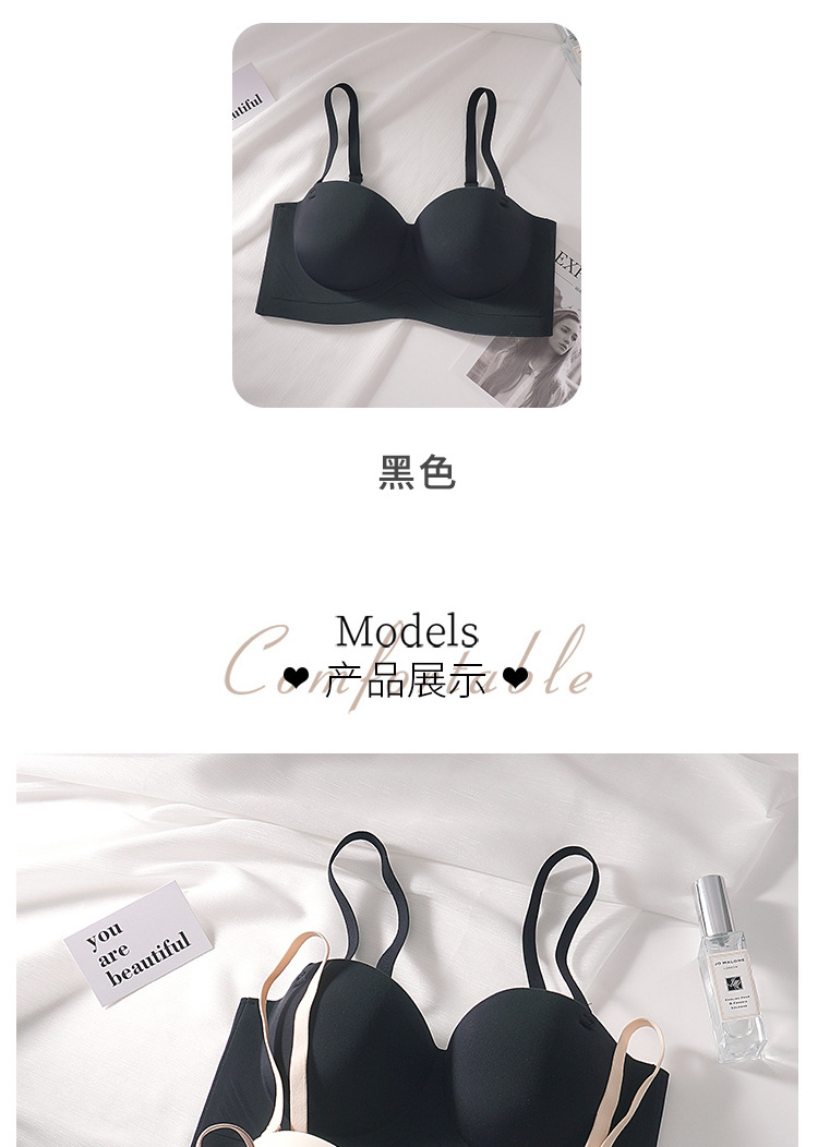 半杯无肩带内衣女小胸聚拢显大无钢圈调整型收副乳防滑无痕文胸罩详情16