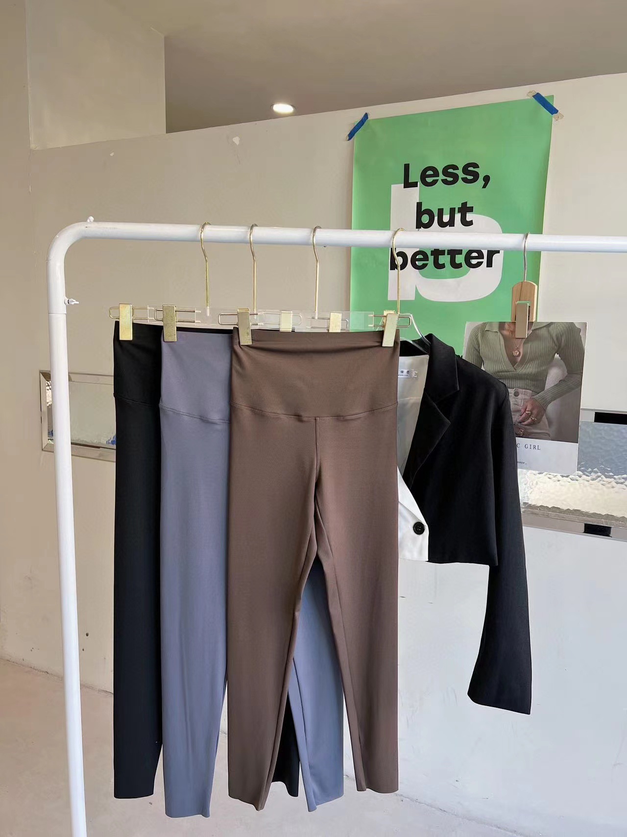 Al por mayor primavera otoño nuevo nueve puntos pantalones de barbie finos solo sin bola para las mujeres leggings pantalones de tiburón slim cintura alta retráctil abdomen pic 10