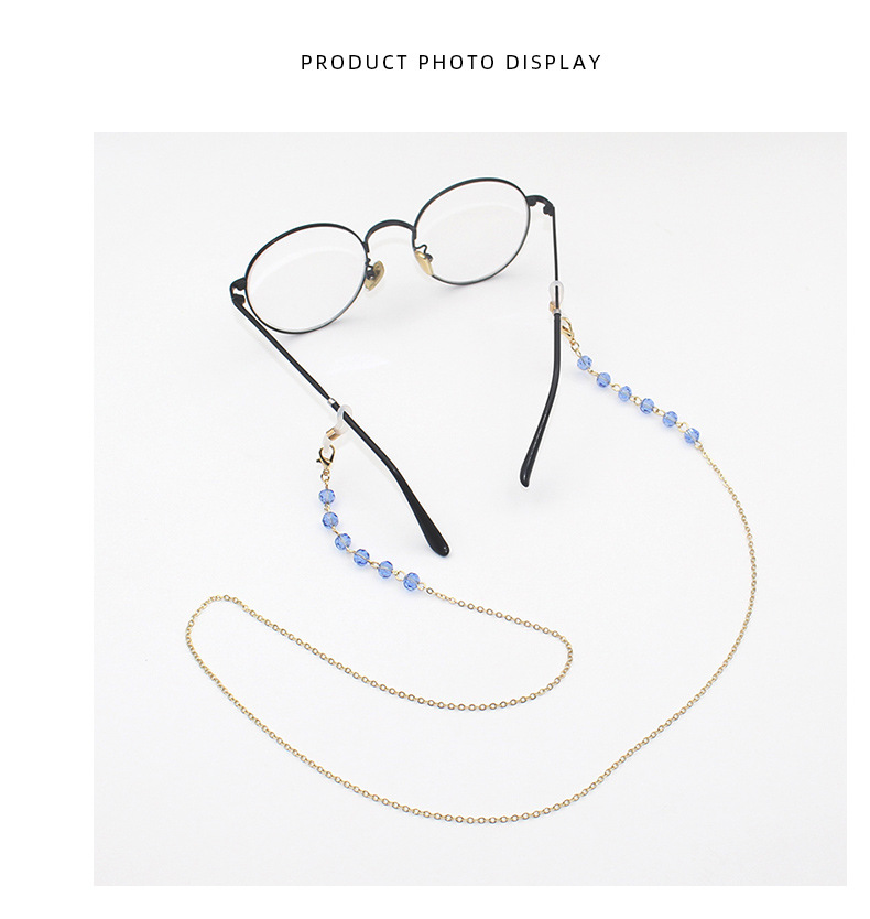 Summer glasses with lanyards, high-end look, beaded anti-slip metal glasses chains, mask chains, sunglasses chains, accessories for women pic 3