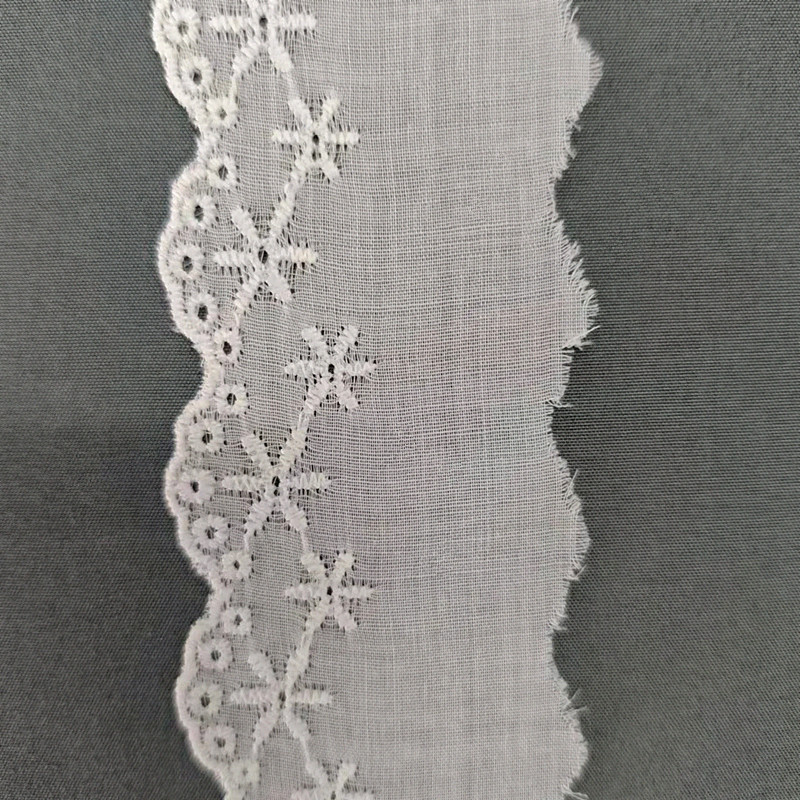 Wholesale of cotton embroidered lace, hollowed-out lace, embroidered skirt hem, clothing accessories, milk silk, perforated, barcode 2.5 pic 59