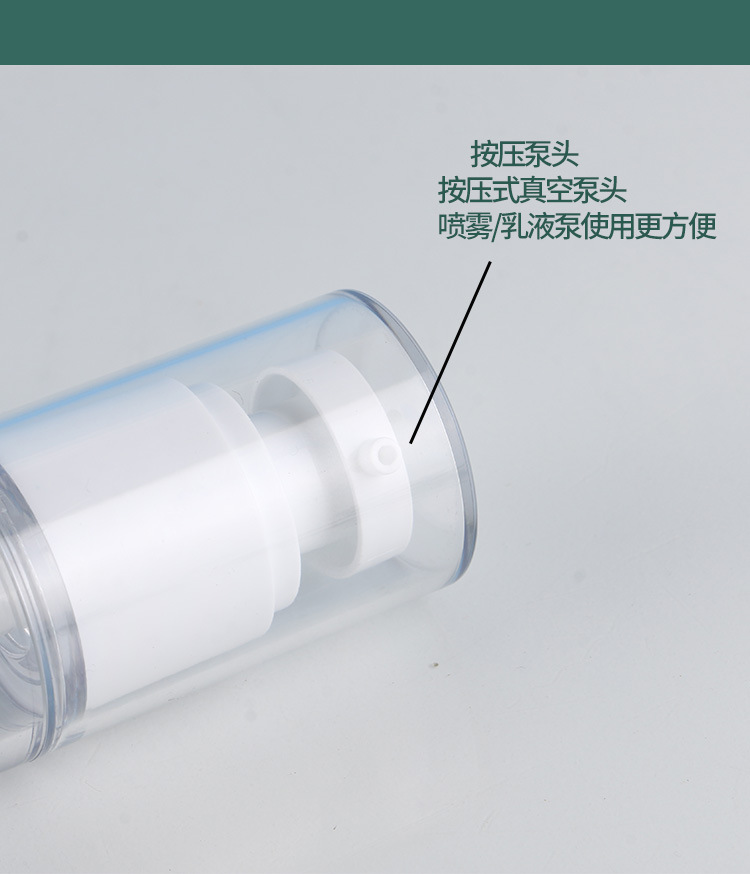 In stock: 15ml-100ml press-dispensed bottles for travel plastic lotion, spray essence, hydrosol, vacuum cosmetic bottles pic 15