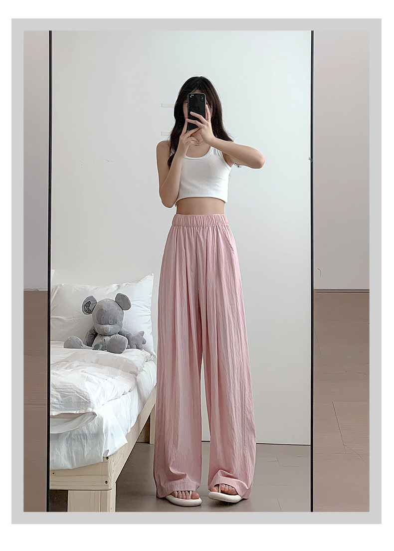 Autumn wide-leg pants for women, spring and autumn pleated laid-back style floor-length pants, casual pants, loose and long pants pic 26