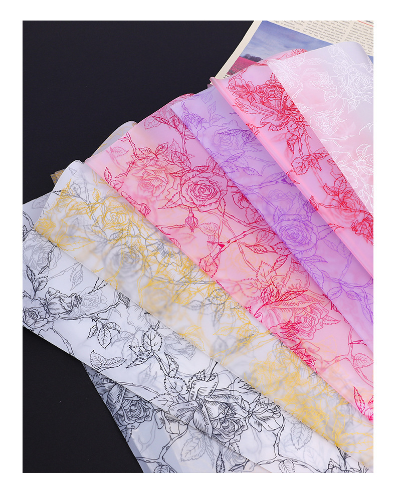 飞花雨 诺莎纸玫瑰园韩纸 防水雾面纸鲜花包装纸花束包花纸材料详情9