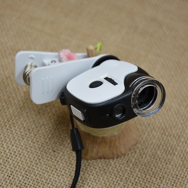 Fashionable and creative clip portable microscope magnifying glass with light 55x 7004DB mobile phone photo microscope pic 8