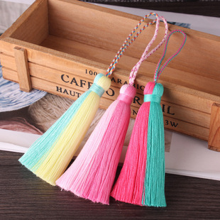 New color-offset double-ended cotton thread tassel handcrafted clothing, cheongsam with lapel button and Chinese-style classical tassel pendant pic 11