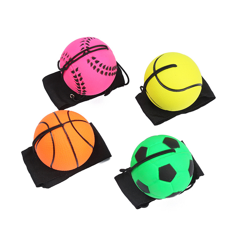 本色足球甩球手腕弹力球老年人健身锻炼甩甩球手抛回力球橡胶球详情1