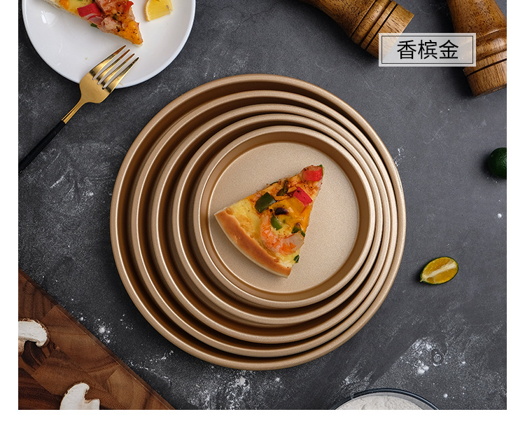 6-inch, 8-inch, 9-inch, 10-inch, 12-inch carbon steel pizza baking trays, non-stick aluminum alloy thickened and deepened pizza trays pic 11