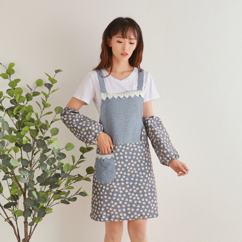 围裙韩版时尚新款双层防水防油防污奶茶店美容院女家务整洁围裙详情9