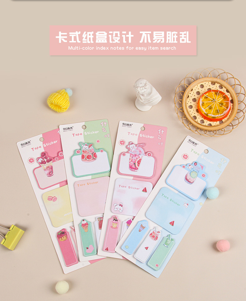 Fruit Juice Rabbit Korean version cute cartoon notepad, tearable portable message note, sticky note, memo pad wholesale pic 7