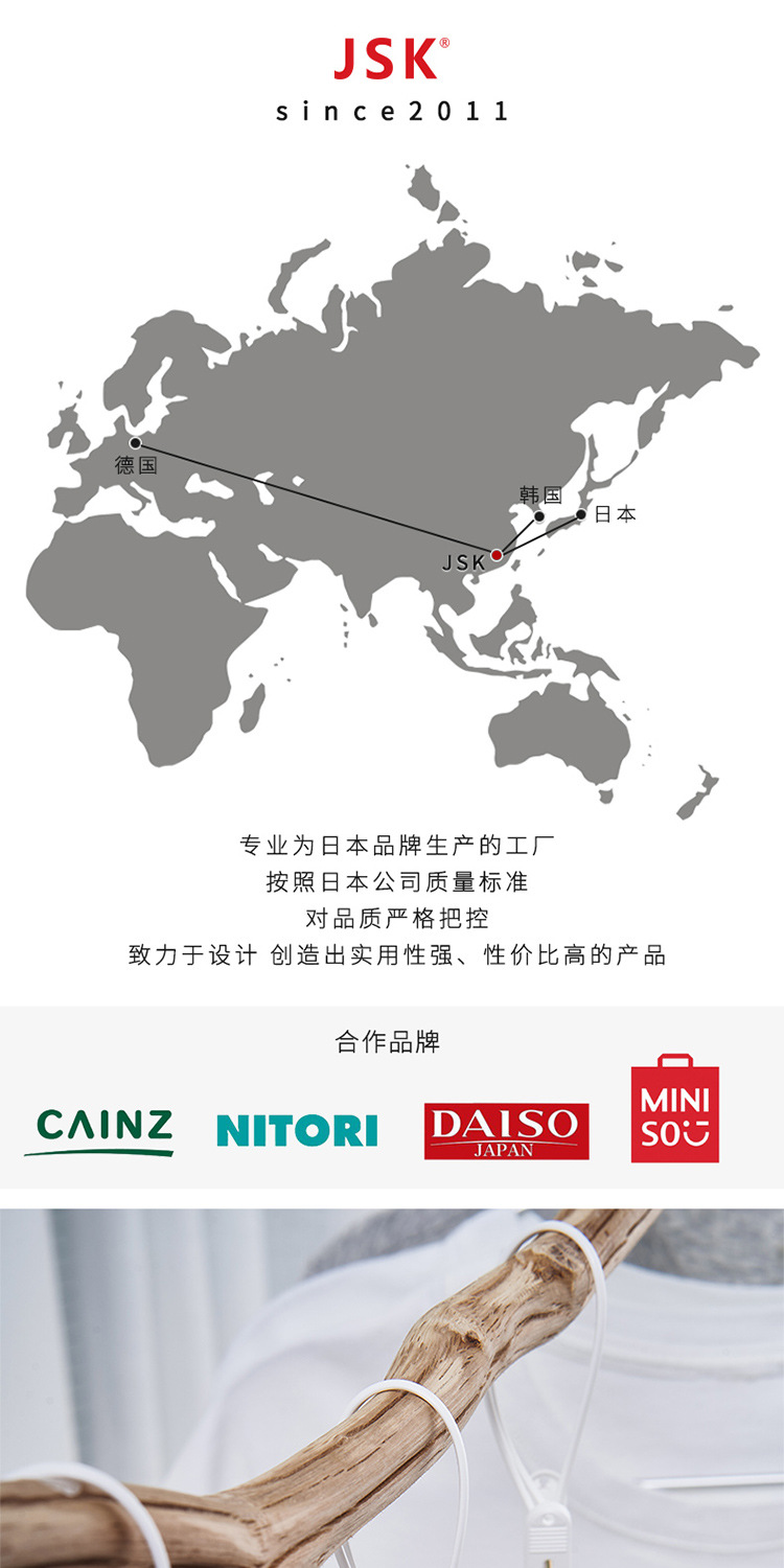 日本JSK 15个装旅游晾晒夹子带绳防风晾衣夹塑料衣夹晒毛巾袜子夹详情1