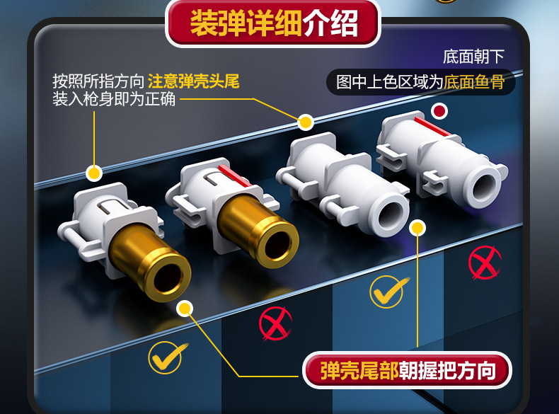 手自一体弹链式旋转加特林抛壳软弹枪可发射男孩玩具枪机关枪详情7