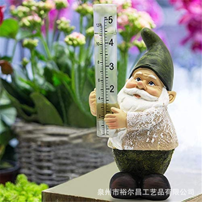 Owl rain gauge outdoor small statue Rain level gauge lawn courtyard garden decoration resin rainproof little dwarf pic 3