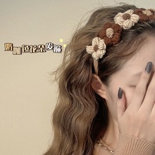 可爱毛线针织樱桃发夹韩国花朵手工编织侧边夹女饰品发饰批发头饰详情17