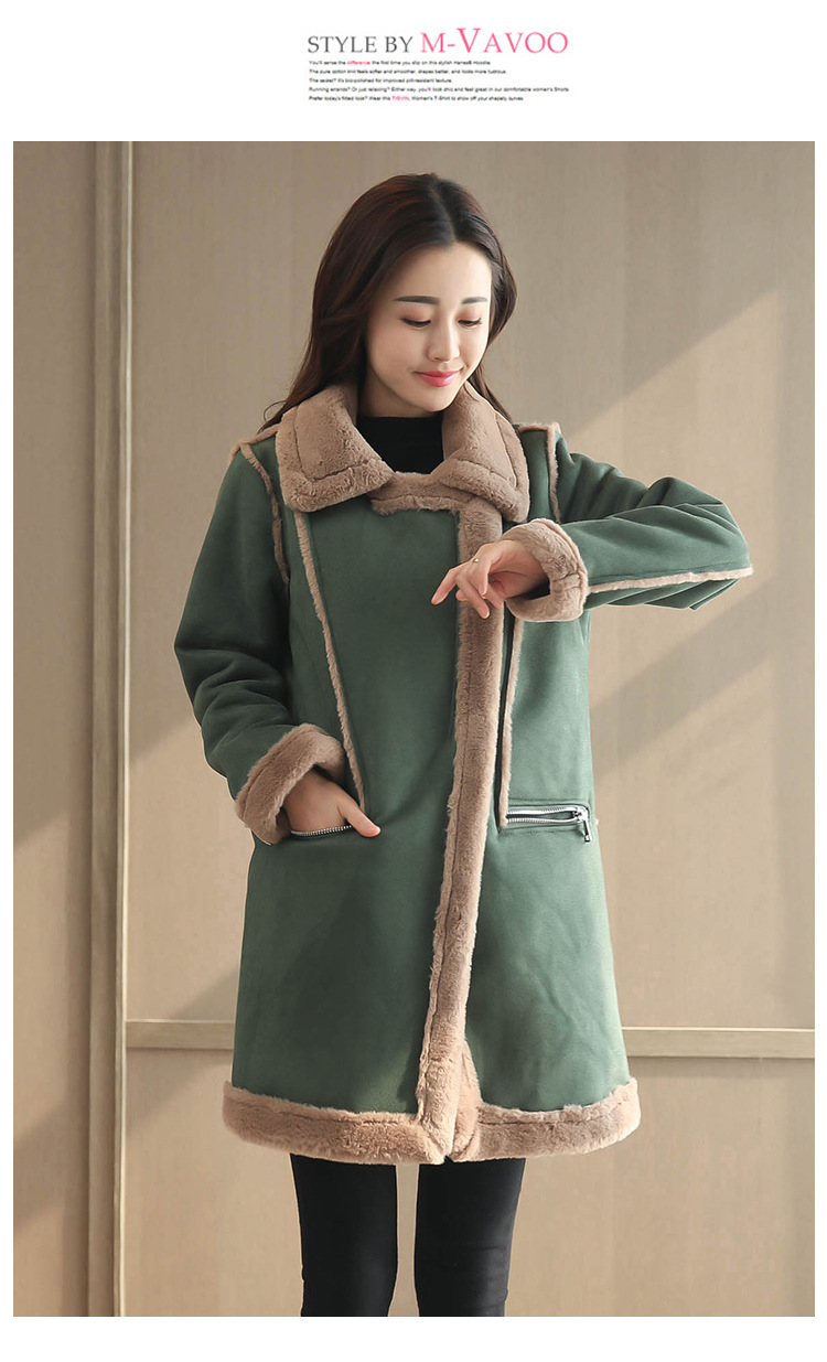 New mid-length cotton-padded jackets for women in winter, with thickened cotton-padded clothes made of deerskin, lambskin and fleece pic 16