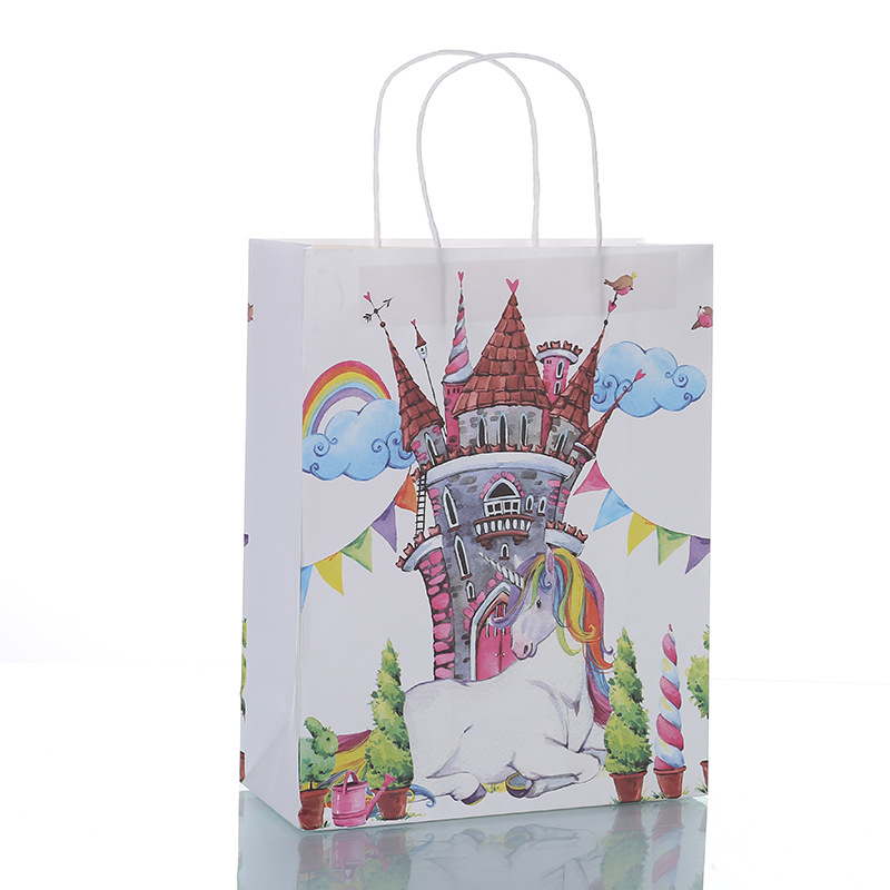 Customized fresh and light gift bags, color-printed white kraft paper printed handbags, gift paper bags, wholesale and customization pic 6