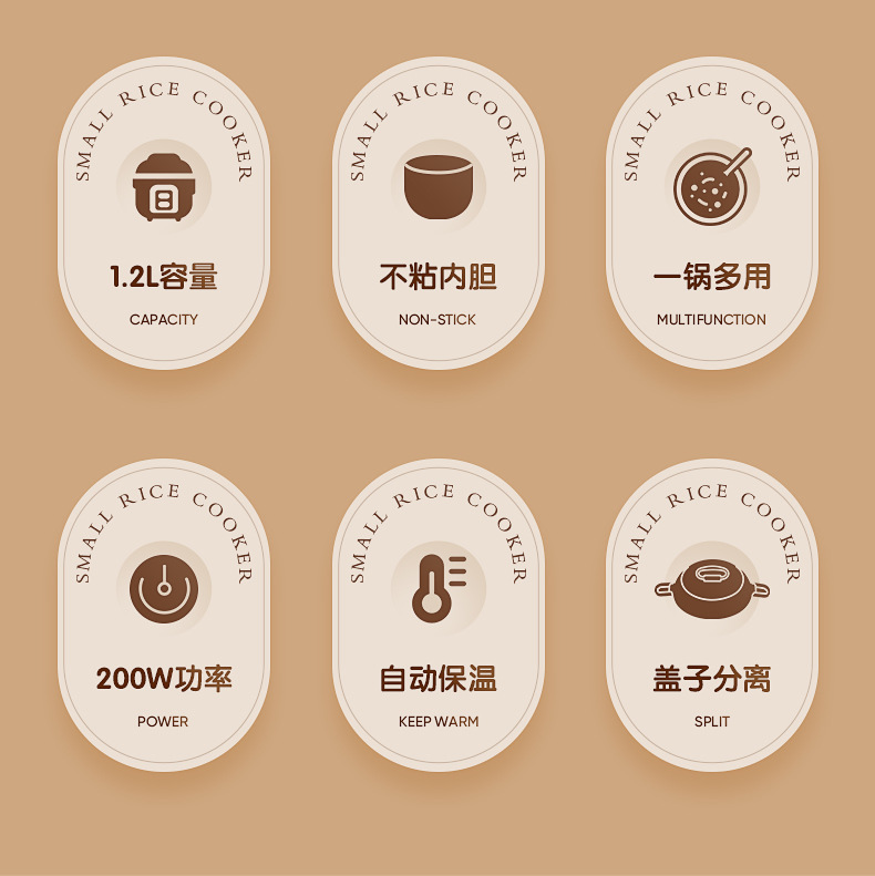 志高迷你电饭煲家用智能多功能电饭锅1.2L小型宿舍老式机械煮粥煲详情14