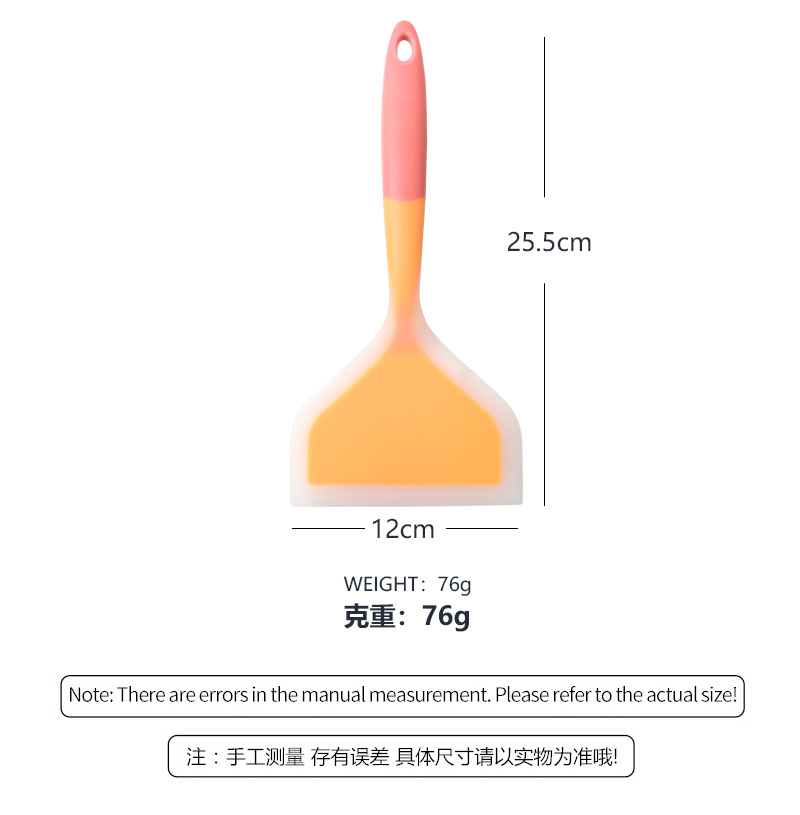 Tamagoyaki silicone spatula, non-stick pan, silicone spatula, double-color handle flat pan, tamagoyaki spatula in stock for wholesale pic 12