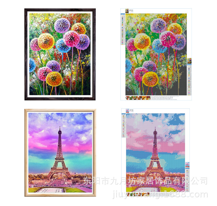 New 5d diamond painting full diamond diy cross-border sunflower landscape tiger animal figure framed decorative canvas painting pic 26
