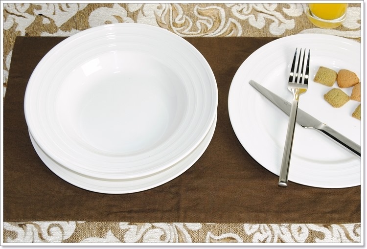 双线平盘饭盘深汤盘烩饭盘碟意粉盘圆形西餐牛扒盘子可加logo详情8