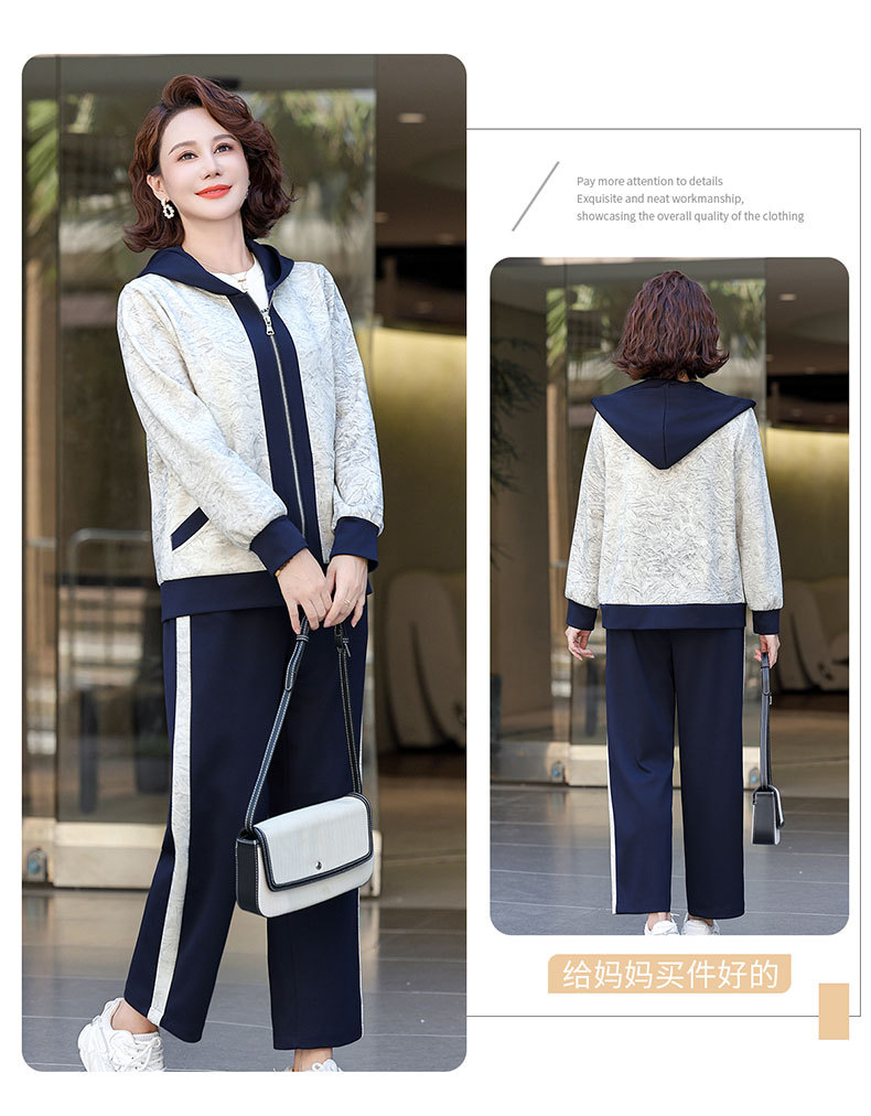 Madre de edad media otoño traje 2024 nuevo medio y viejo mujer otoño chaqueta casual abrigos moda ropa deportiva pic 11