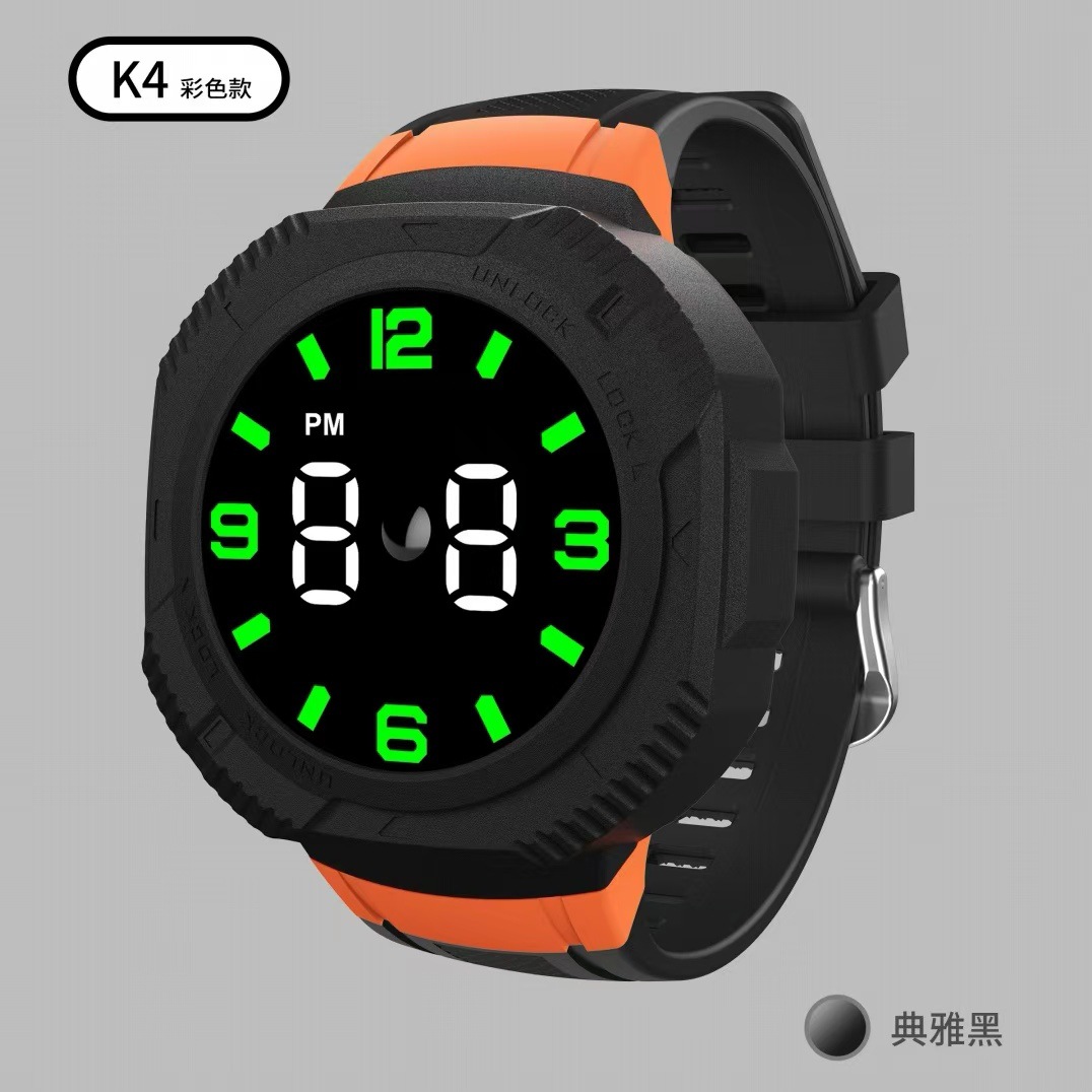 新款LED手表T7C男女星期简约时尚初中情侣小学生运动 LED电子手表详情6