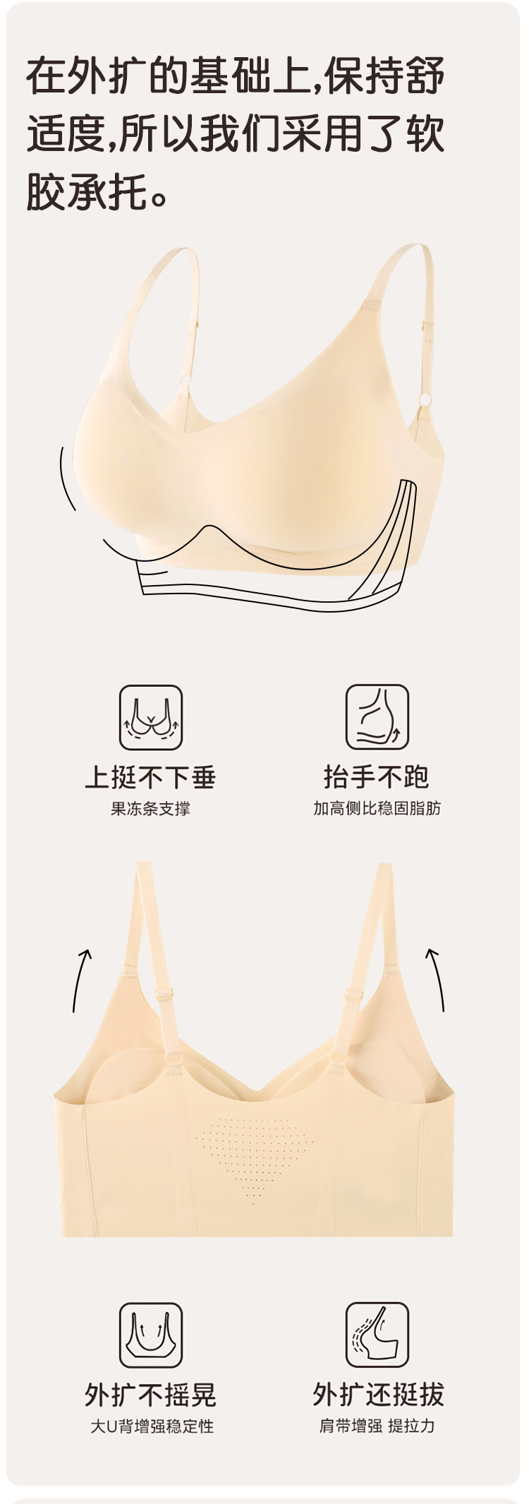 外扩漫画胸小胸显大舒适无痕内衣女加厚杯垫透气无钢圈聚拢文胸罩详情16