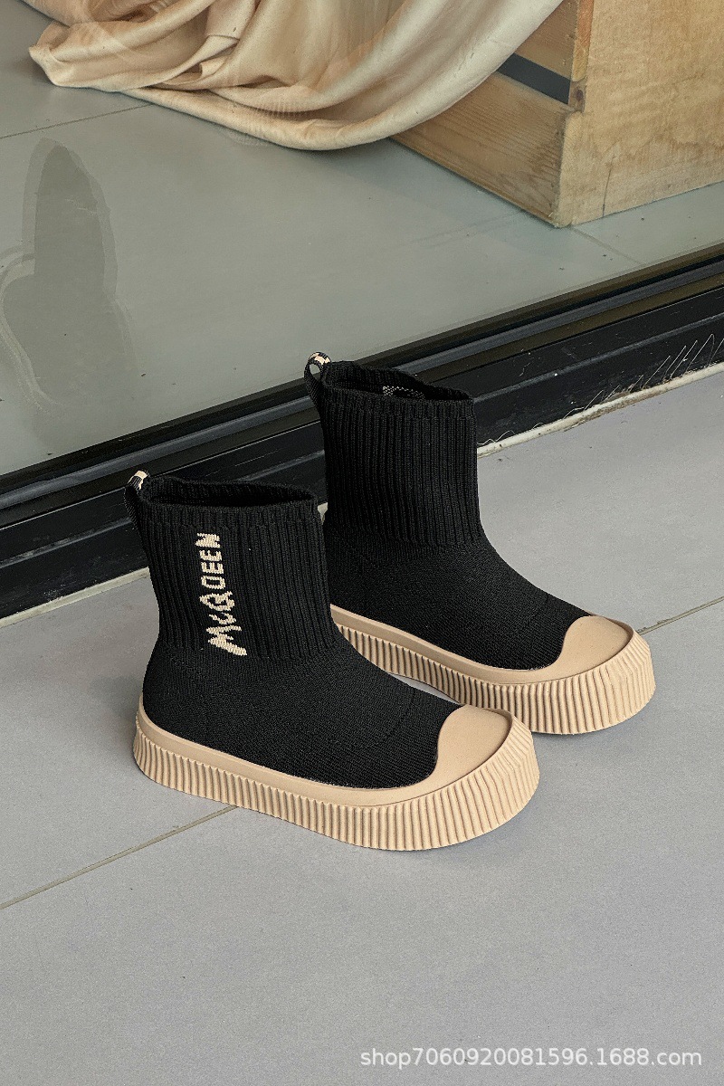 儿童鞋2024秋季新款女童飞织袜子鞋透气马丁靴男童休闲板鞋超轻运详情5