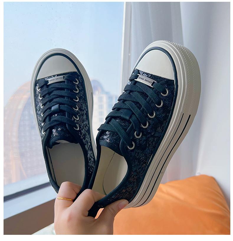 新款头层猪皮内里板鞋2025春季厚底休闲时尚女鞋ins风银色小白鞋详情40