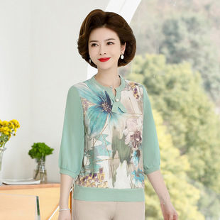 The 2023 new style of stylish knitted top for middle-aged mothers in autumn and thin base layer sweaters for middle-aged and elderly women in spring and autumn pic 29