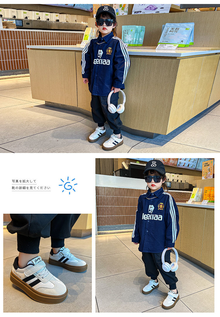 儿童运动鞋2024春秋新款男童百搭防滑透气学生板鞋女童软底德训鞋详情21