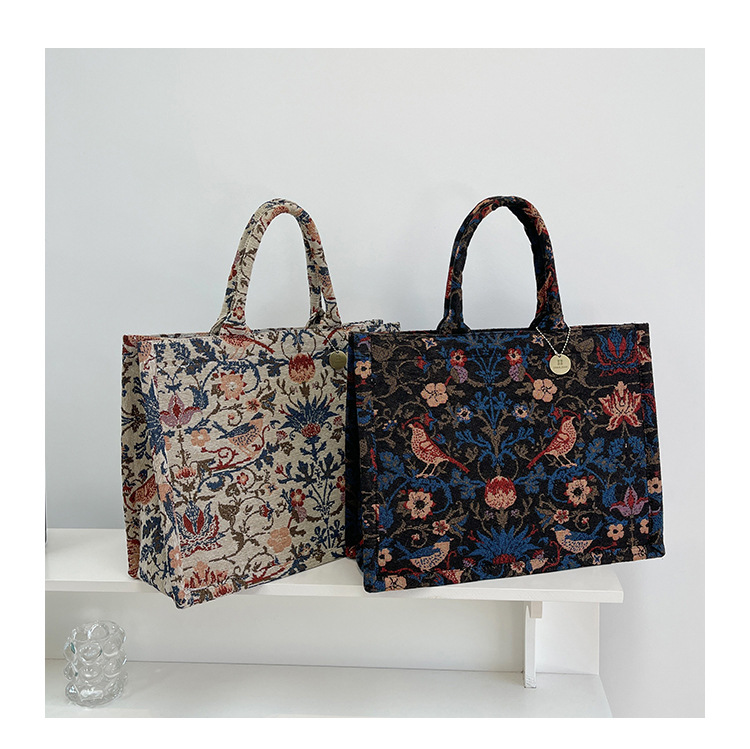 秋冬大包大容量单肩包包女2022新款个性绣花手拎包小众时尚托特包详情21